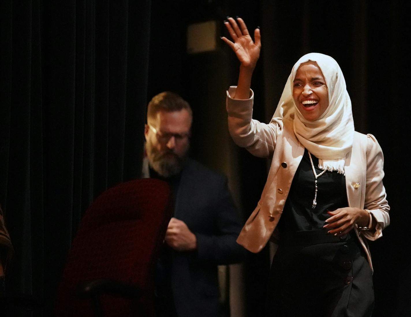 US Congresswoman Ilhan Omar holds a Medicare for All town hall with Rep. Pramila Jayapal and a number of other state lawmakers.