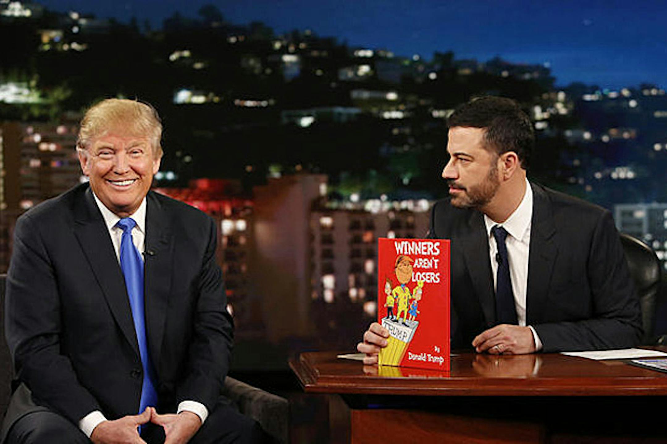 Donald Trump talks to Jimmy Kimmel.