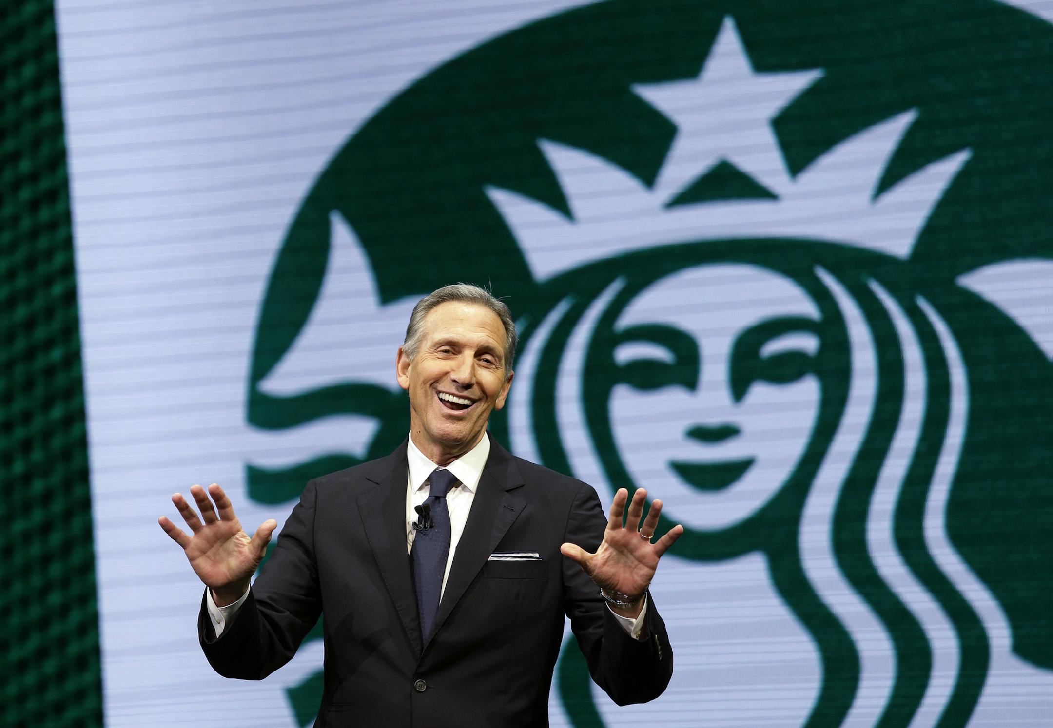 FILE - In this March 22, 2017 file photo, Starbucks CEO Howard Schultz speaks at the Starbucks annual shareholders meeting in Seattle. For someone who has given about $150,000 to Democratic campaigns over the years, Schultz is generating tepid, or even hostile, responses within the party as he weighs a presidential bid in 2020. That's because reports have suggested he's considering running as an independent, a prospect that could draw support away from the eventual Democratic nominee and hand Pr