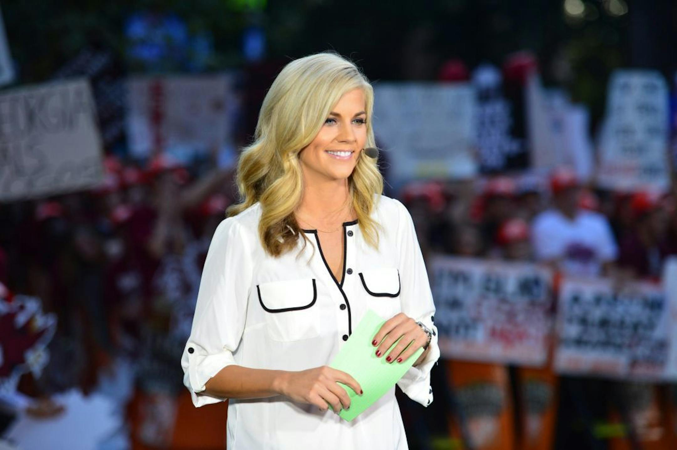Samantha Steele, ESPN sideline reporter. We have permission to use from ESPN.