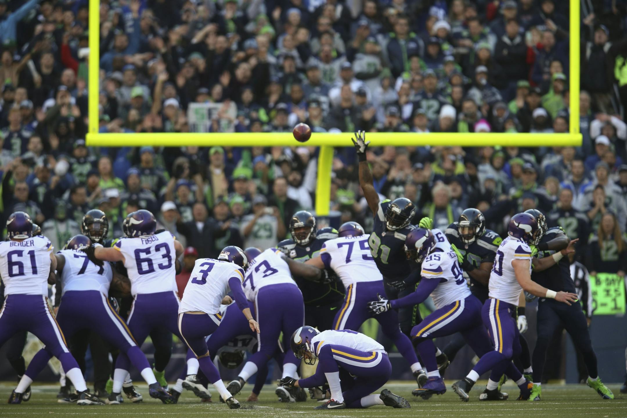 Vikings kicker Blair Walsh is second all-time in accuracy, making 90.8 percent of his kicks to trail only Justin Tucker of Baltimore, who has hit 92.2 percent of his attempts. Walsh has hit 12 of 14 kicks from beyond 50 yards.