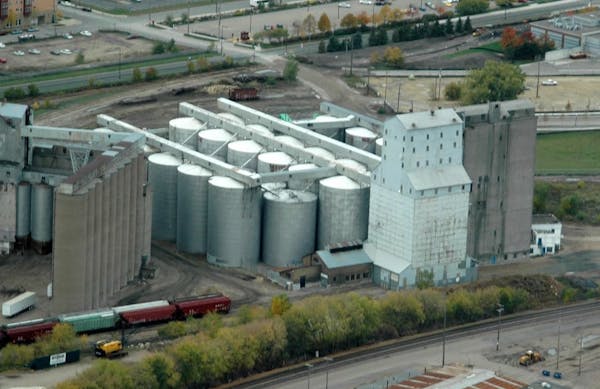 Electric Steel Grain elevators, near the University of Minnesota.