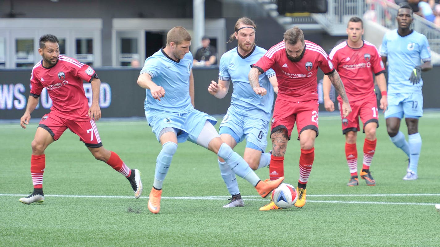 During the NASL match between the Ottawa Fury FC and Minnesota United FC at TD Place Stadium in Ottawa, ON. Canada on May 7, 2016. PHOTO: Steve Kingsman/Freestyle Photography
