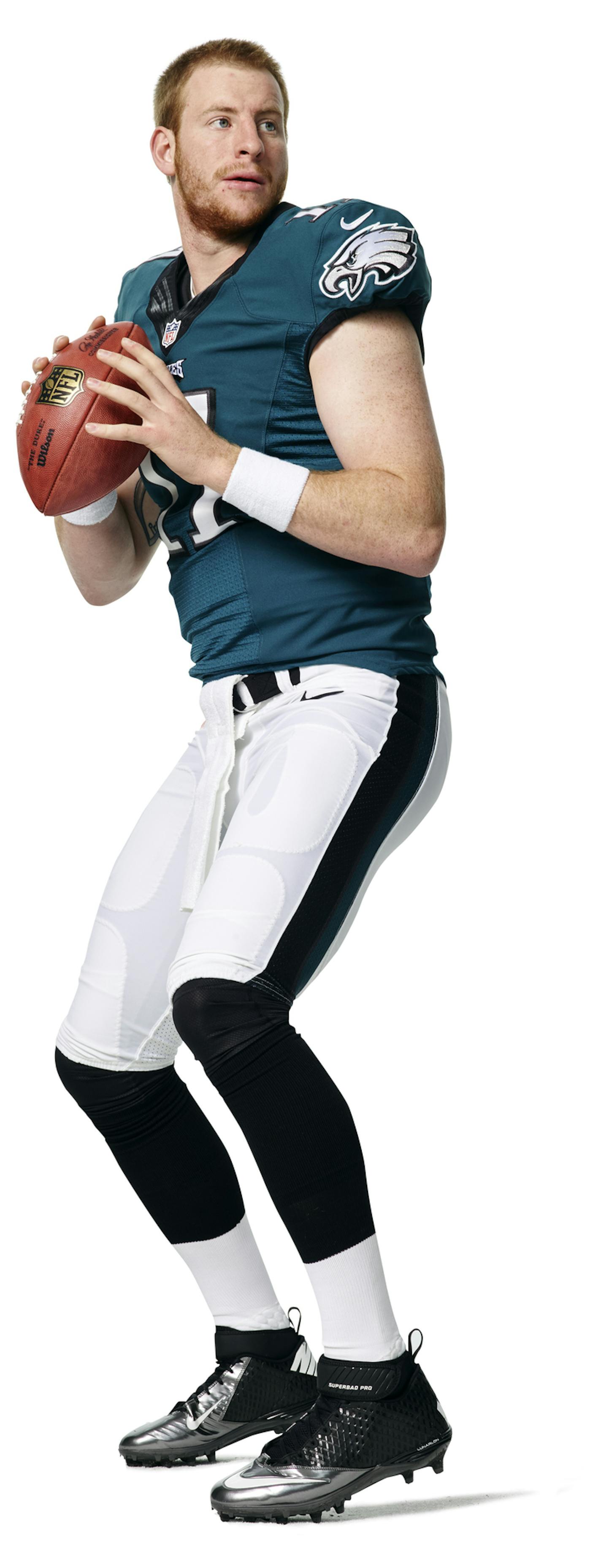 This is a photo of Carson Wentz for the 2016 NFLPA Rookie Premiere portraits taken on Saturday, May 21, 2016, in Los Angeles. (Dominic DiSaia/AP Images for NFLPA)