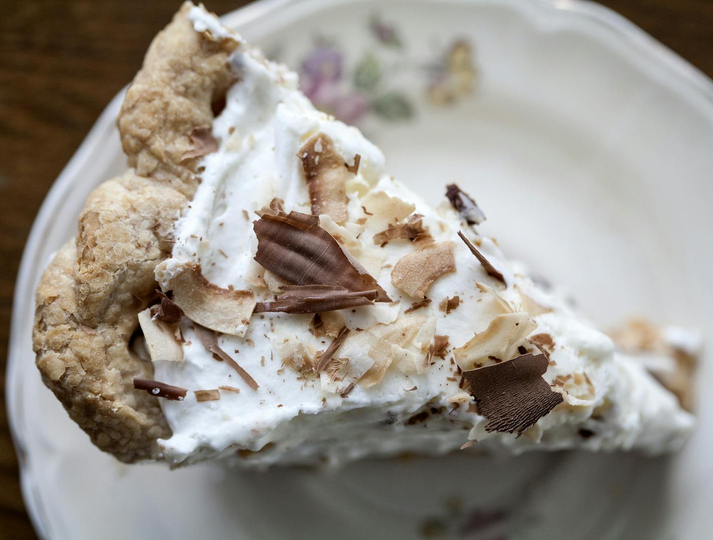 A slice of chocolate coconut cream pie at Honey and Rye in St. Louis Park December 17, 2013. (Courtney Perry/Special to the Star Tribune)