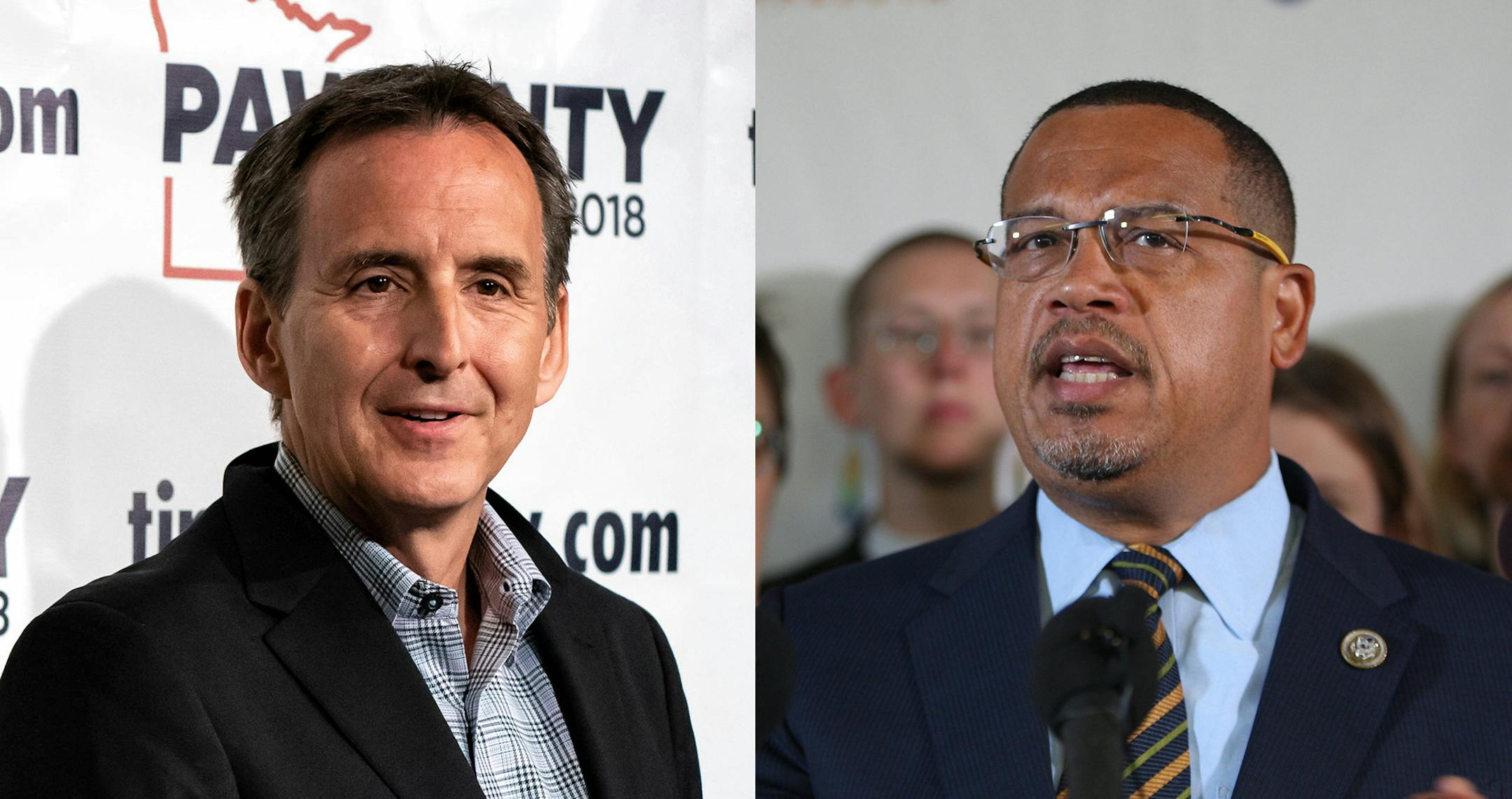 Former Gov. Tim Pawlenty announced Lt. Governor Michelle Fischbach as running mate as he runs for a third term. ] GLEN STUBBE ï glen.stubbe@startribune.com Thursday, May 31, 2018 Representative Keith Ellison spoke at the press conference expresses his strong disapproval of the decision and the policy in general. ] ALEX KORMANN • alex.kormann@startribune.com ORG XMIT: MIN1805311145060264