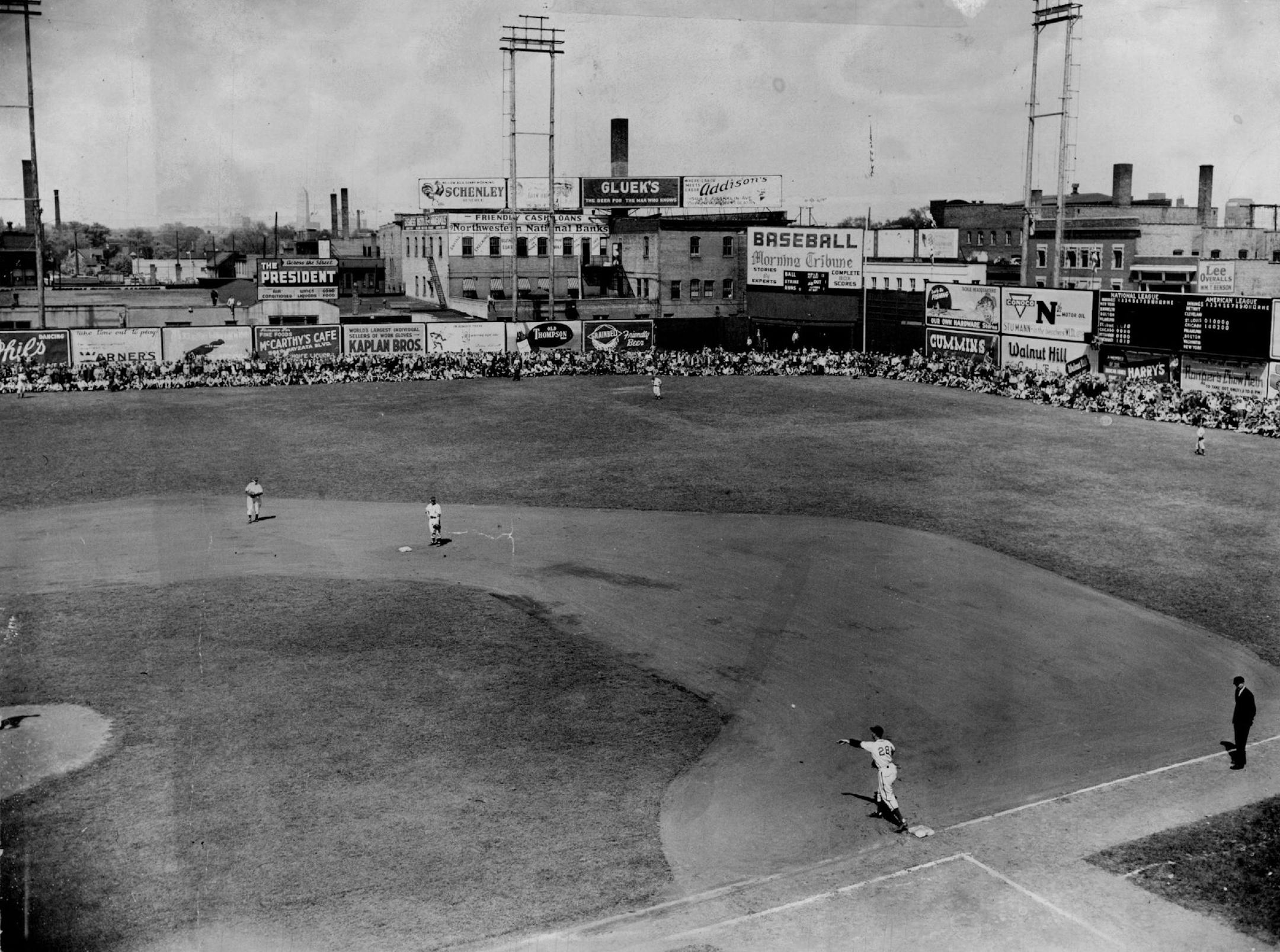 October 4, 1987 Nicollet Park, left, with its short right field fence, housed the Minneapolis Millers during their glory years. October 27, 1969 October 18, 1990