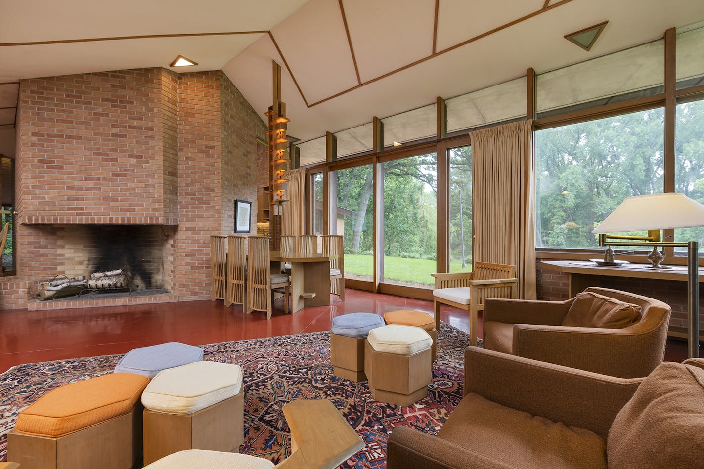 This rare Frank Lloyd Wright house in St. Louis Park &#xf1; just one of a dozen Wright houses currently on the market nationwide - is on the market for $1.495 million. Photos by LANDMARK courtesy of the Berg Larsen Group of Coldwell Banker Burnet