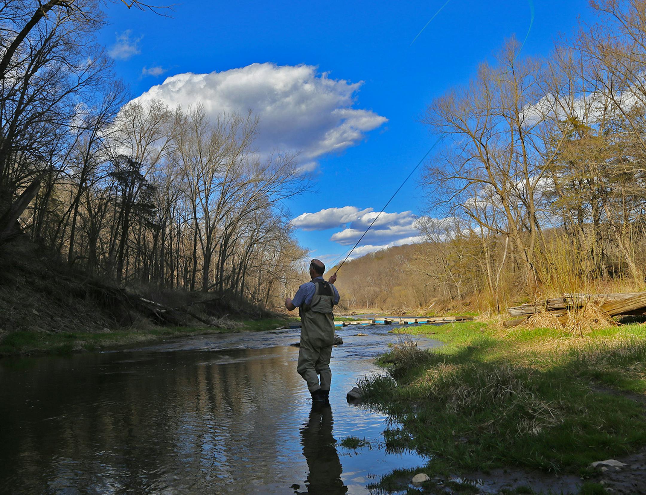 John Quinn of Golden Valley fished for trout in Whitewater State Park last week during the catch-and-release season that preceded Saturday's trout opener.