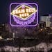 The Grain Belt sign was one of multiple locations that lit up as purple on Friday, January 12, 2018, in Minneapolis, Minn., in honor of the Vikings pl