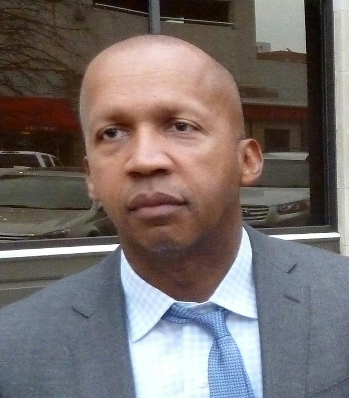 Bryan Stevenson is a Harvard-educated black lawyer who over three decades has worked to help release 115 men from death row, after proving they were prejudicially convicted. Now his nonprofit Equal Justice Initiative in Montgomery, Ala. has a new goal: to place memorial markers at some of the 4,000 lynching sites across the south. Here, Brian stands outside the building, where he has erected a sign calling attention to the site's role as a southern slave auction. (John M. Glionna/Los Angeles Tim