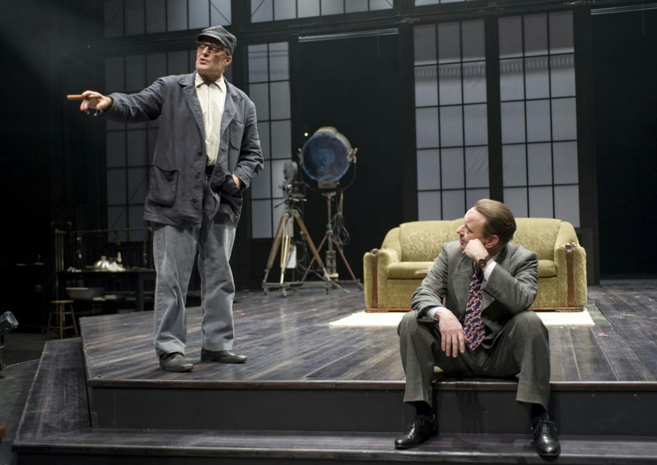 credit: MICHAEL BROSILOW Stephen Yoakam (Bertolt Brecht) and Lee Sellars (�d�n von Horv�th) in the Guthrie Theater's production of "Tales From Hollywood," by Christopher Hampton