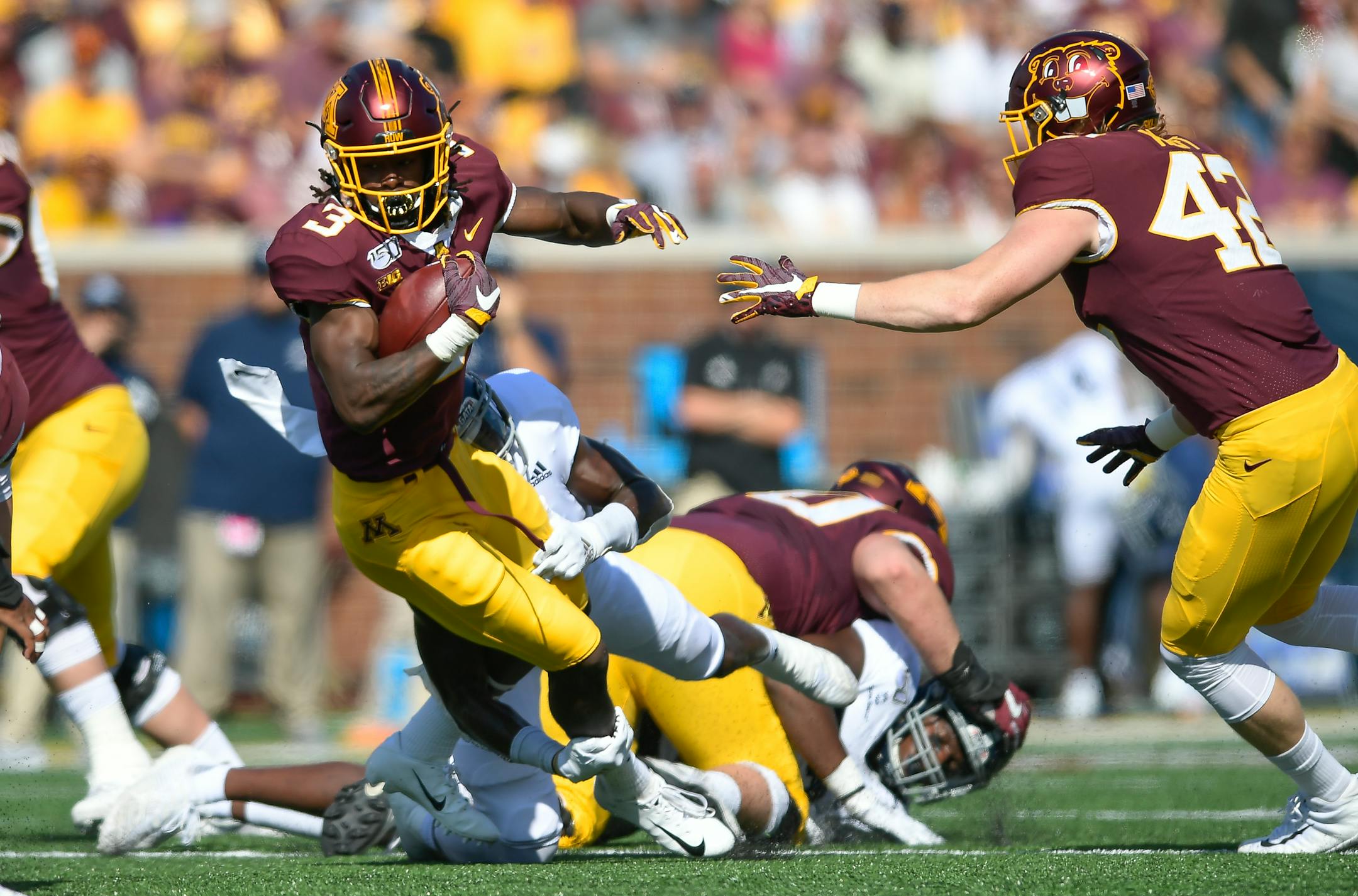 Gophers freshman running back Cam Wiley (3) played against Georgia Southern earlier this season and Iowa last Saturday. He can only play in two more games this year if he wants to retain his redshirt status.