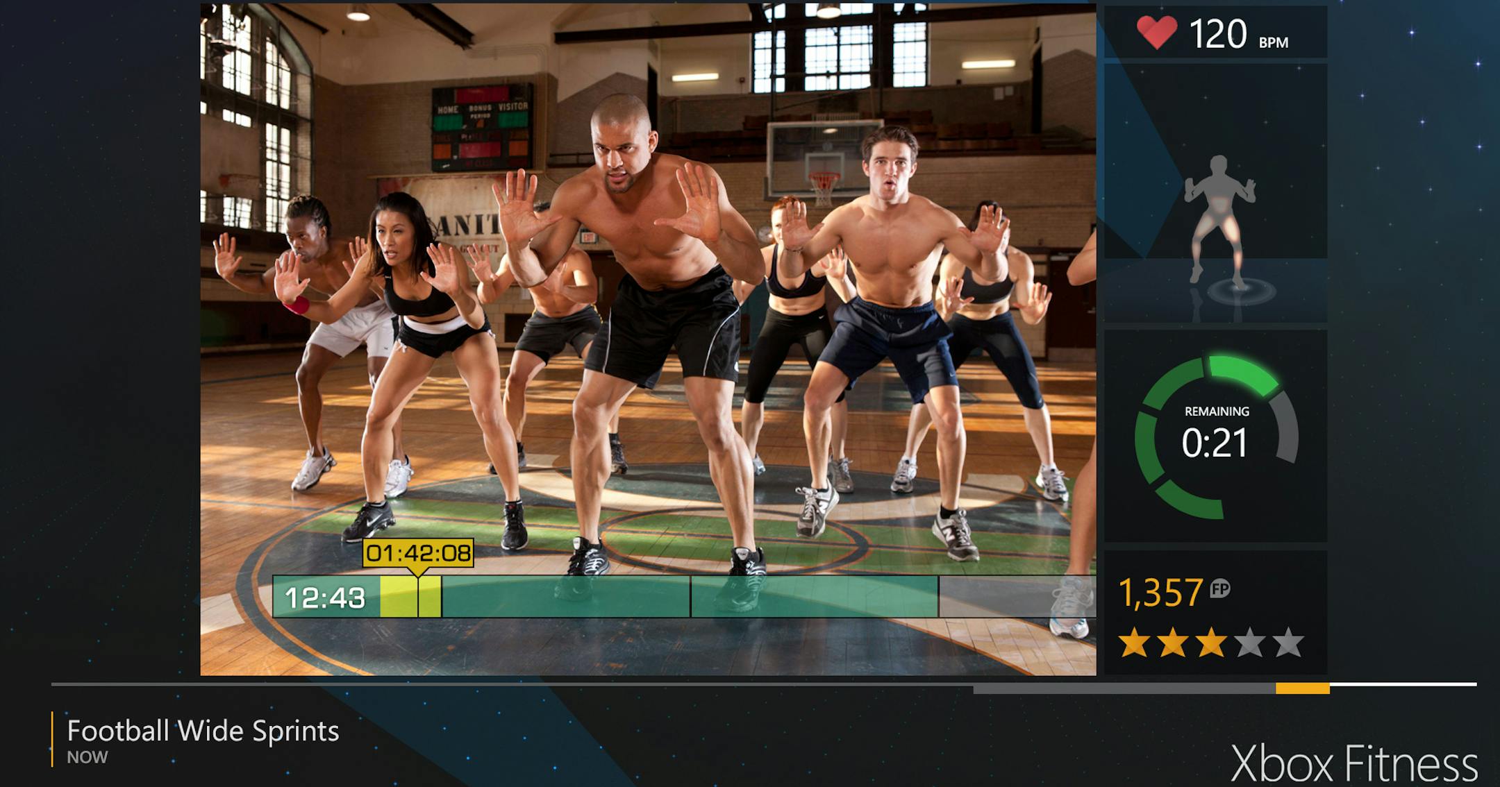This photo provided by Microsoft shows a scene from the video game, "Xbox Fitness". Despite the advancements in motion tracking with the Xbox One's new Kinect sensor, "Xbox Fitness" -- more of an app than a game, really -- feels like a lunge backward from last year's "Nike+ Kinect Training," which worked as part of the Nike+ system and utilized the Xbox 360's version of Kinect. (AP Photo/Microsoft)