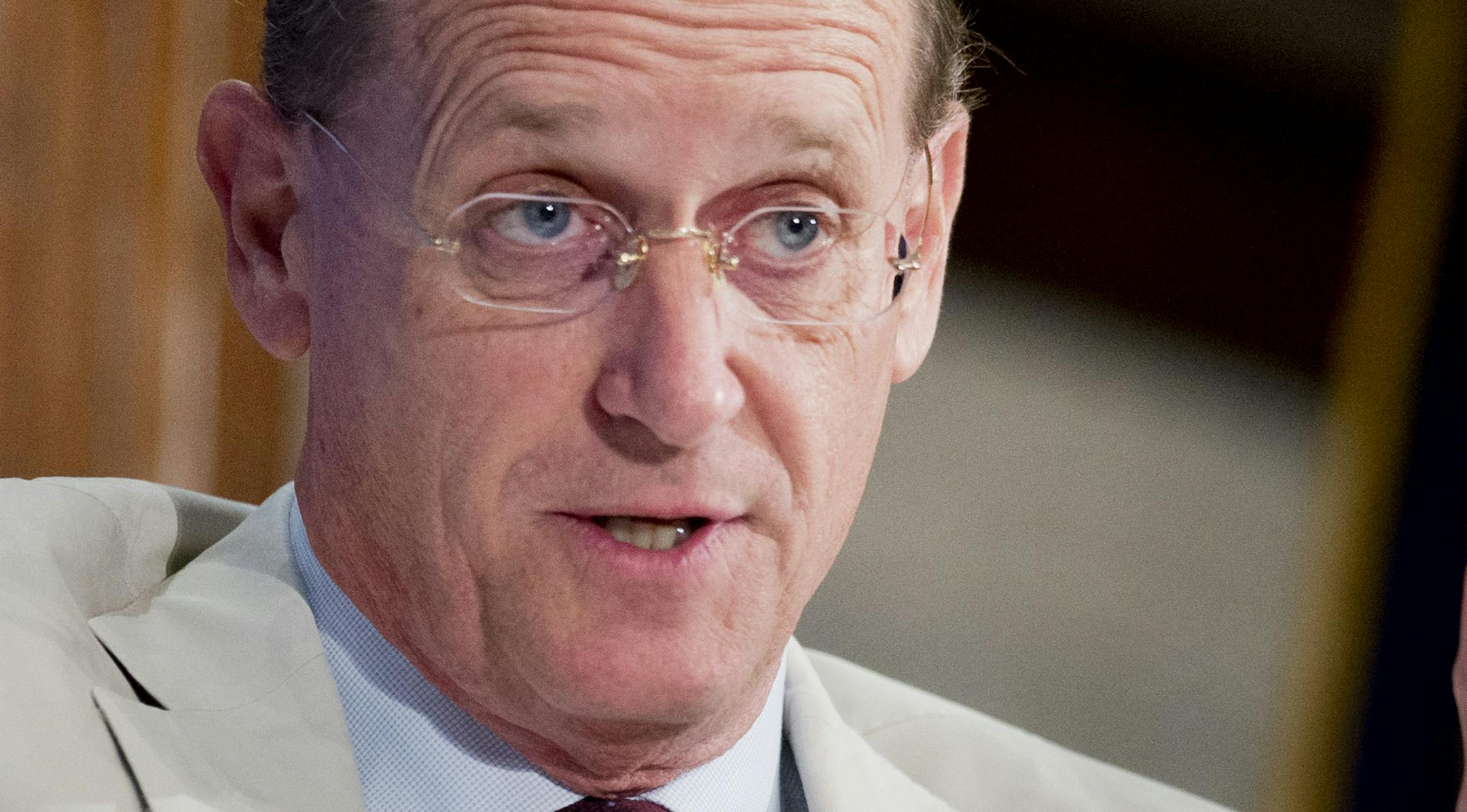 Delta Air Lines Chief Executive Officer Richard Anderson participates in a panel discussion on unfair international competition, Friday, may 15, 2015, at the National Press Club in Washington. (AP Photo/Manuel Balce Ceneta)