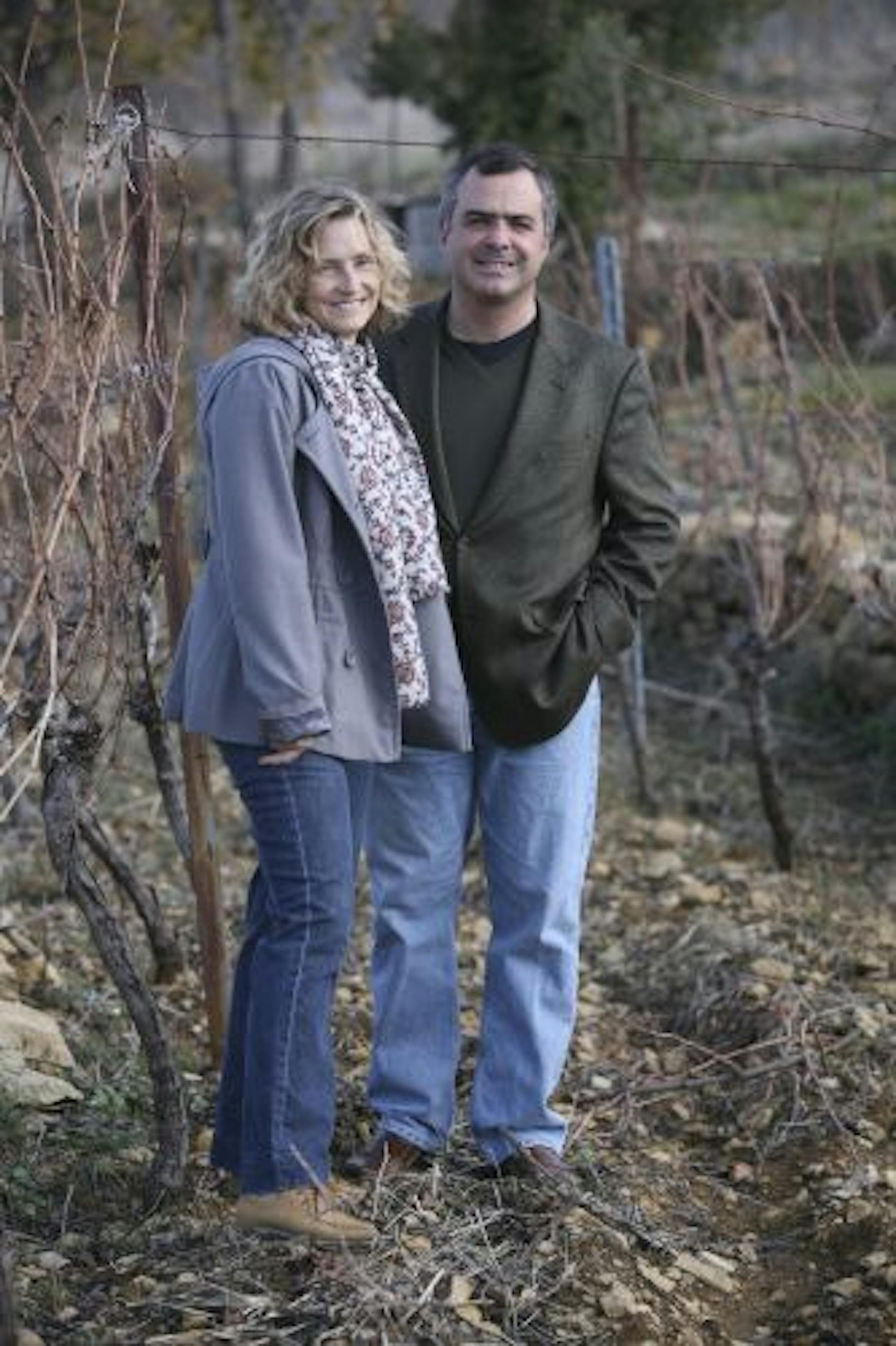 Jill and Naji Boutros in their vineyard near Beirut.