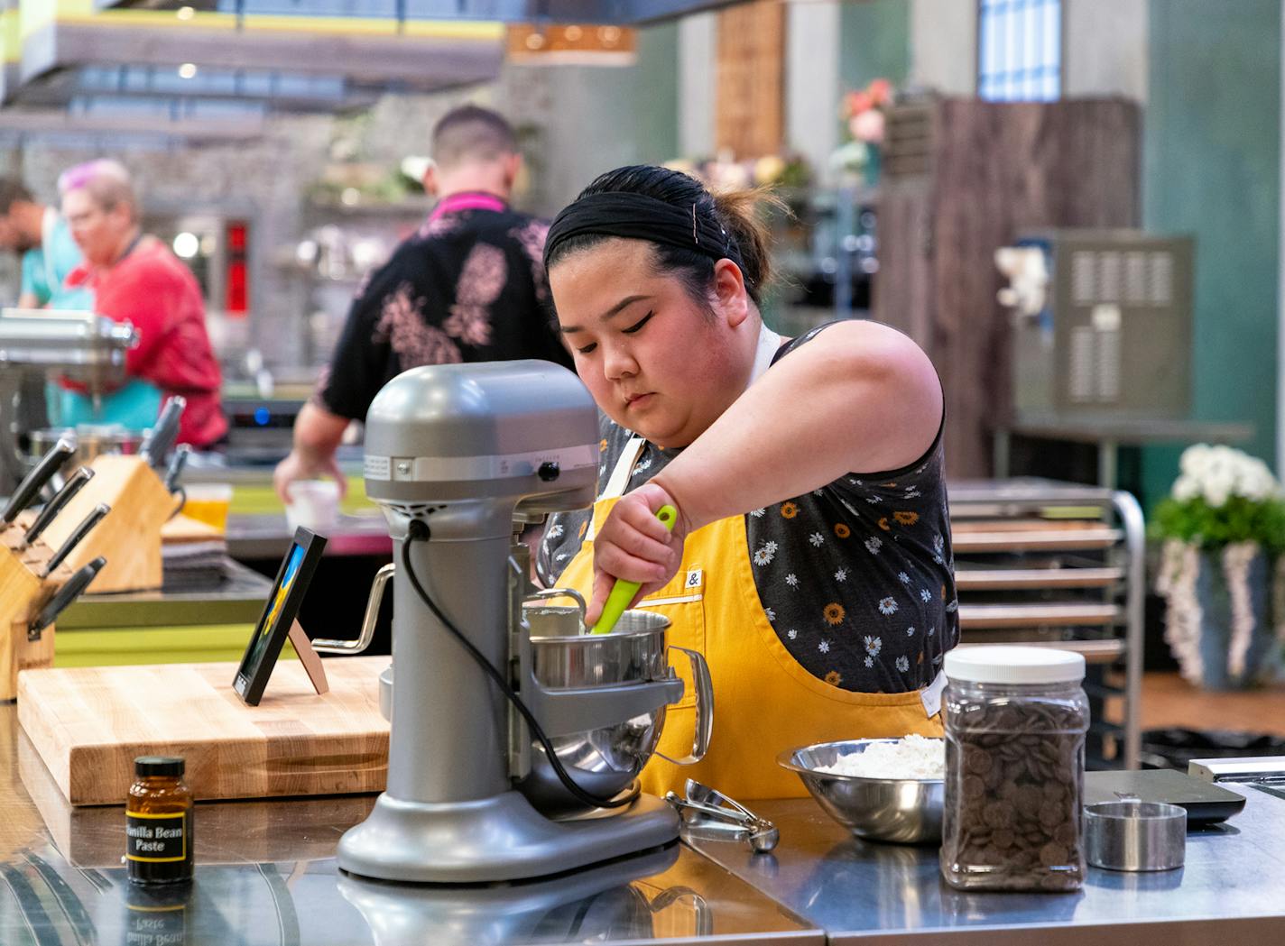 Contestant Jai Xiong, baking process, as seen on the Food Network's Spring Baking Championship, Season 9.Credit: Rob Price, Discovery