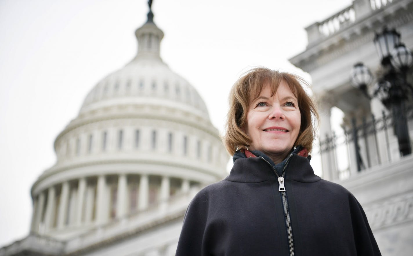 Senator Tina Smith on the day she was sworn in as new Minnesota Senator at the U.S. Capitol.