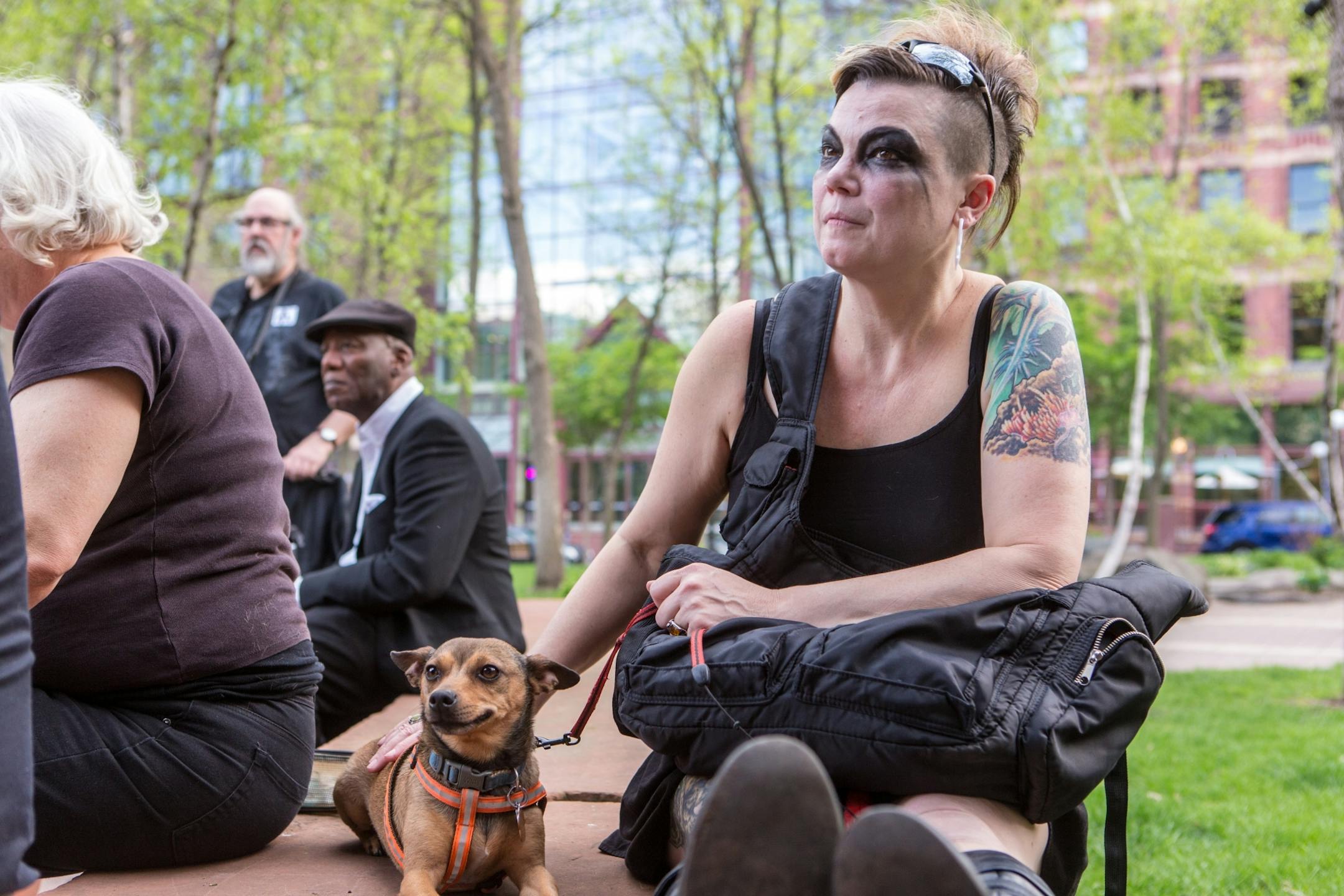 Eve L. Rahkonen came to the wake in Lowertown in Mears Park, Friday evening.