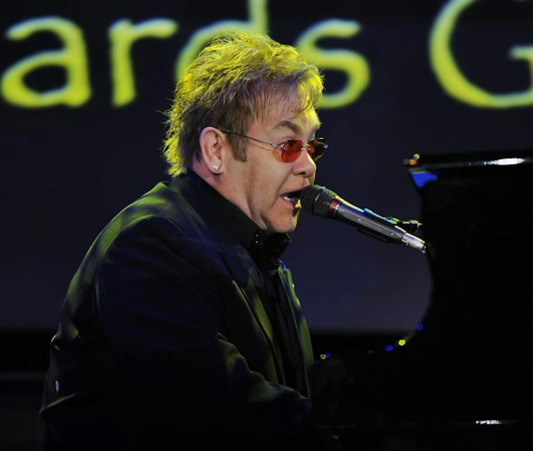 Elton John performs at the gala.