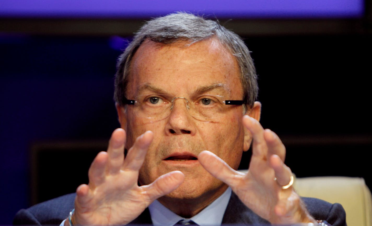 CEO, WPP, United Kingdom, Sir Martin Sorrell speaks during a session at the World Economic Forum in Davos, Switzerland on Wednesday, Jan. 26, 2011. Buoyed by a burst of optimism about the global economy and mindful of the "new reality" that has framed it in the aftermath of the financial crisis some 2,500 business leaders, politicians and social activists will tackle an array of issues on the first day of the World Economic Forum. (AP Photo/Virginia Mayo)