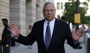 FILE - In this Oct. 10, 2008 file photo, former Secretary of State Colin Powell is seen in Washington. Powell says he sent Hillary Clinton a memo tout