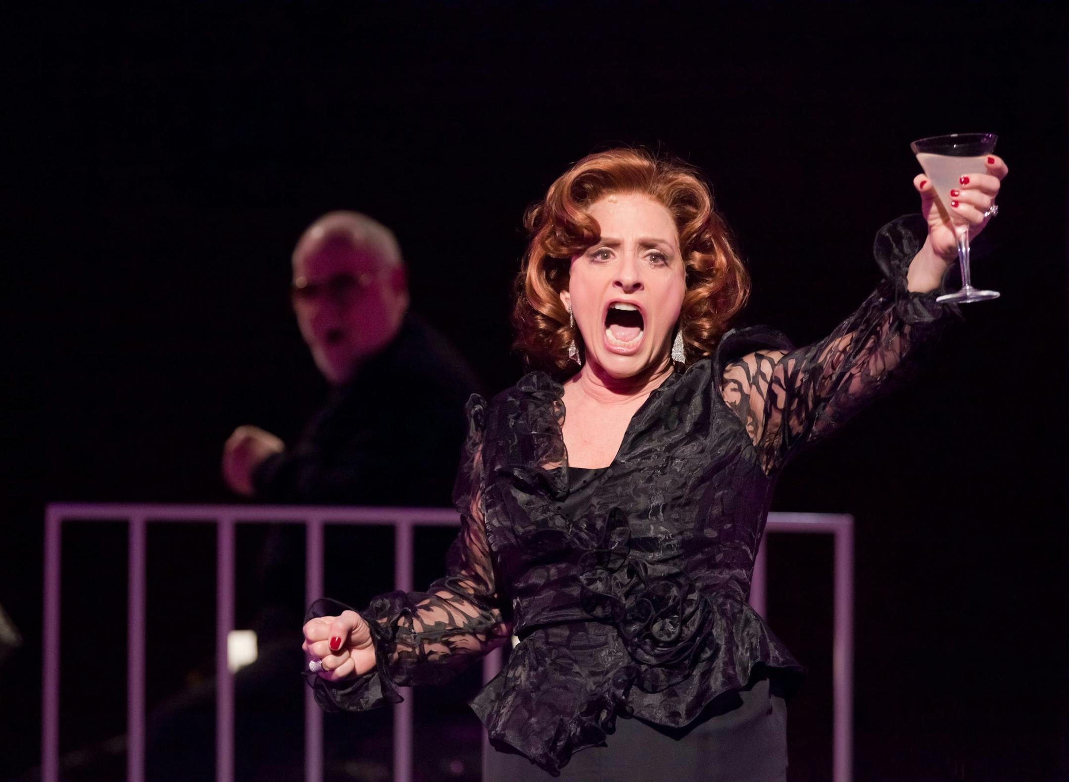 In this April 7, 2011 photo provided by the New York Philharmonic, Patti LuPone performs "The Ladies Who Lunch," in Stephen Sondheim's "Company," with the New York Philharmonic, conducted by Paul Gemignani, background, at Avery Fisher Hall, in New York's Lincoln Center. (AP Photo/New York Philharmonic, Chris Lee) ORG XMIT: MIN2013091222032970
