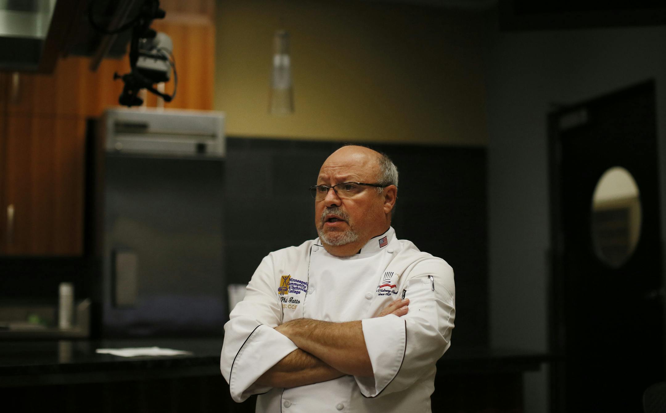 Phil Gatto , a culinary arts instructor at Minneapolis Community &Technical College talked about the news that the college is on the verge of dropping it's culinary arts program.Thursday October 23 , 2014 in Minneapolis ,MN. ] Jerry Holt Jerry.holt@startribune.com