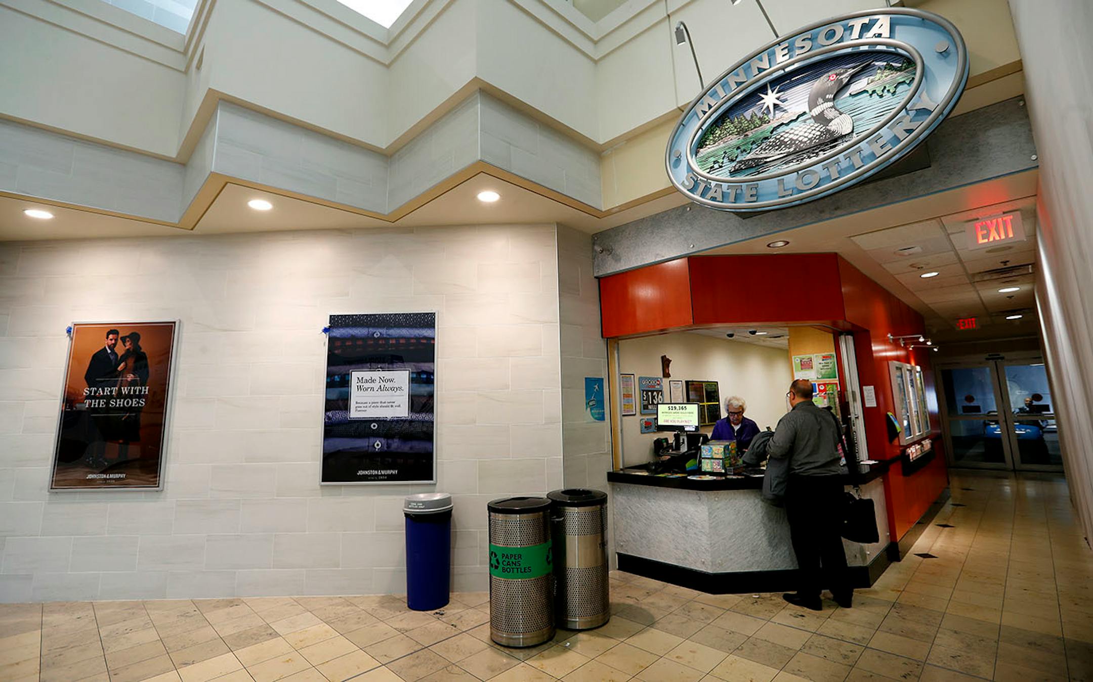 Minnesota Lottery in the mall area at the Minneapolis St. Paul International Airport.
