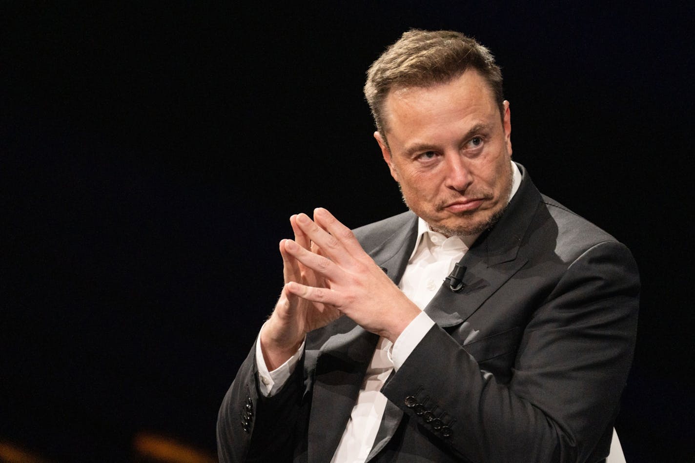 Elon Musk, billionaire and chief executive officer of Tesla, at the Viva Tech fair in Paris, France, on Friday, June 16, 2023. Musk predicted his Neuralink Corp. would carry out its first brain implant later this year. MUST CREDIT: Bloomberg photo by Nathan Laine