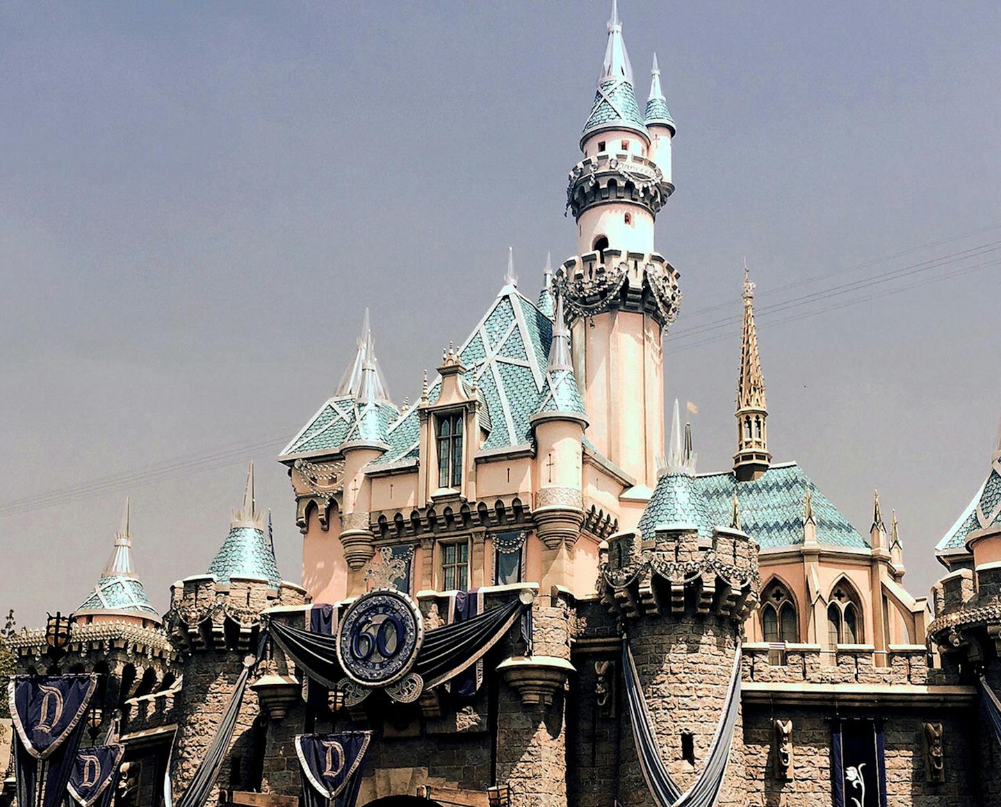 Sleeping Beauty's castle is all decked out.