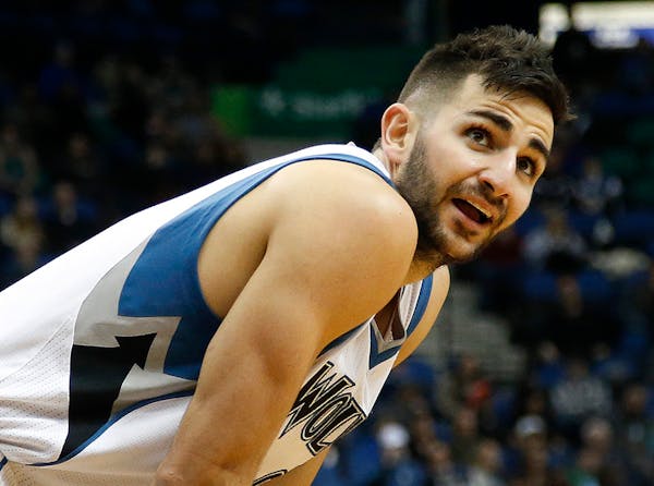 Timberwolves guard Ricky Rubio (9) in the third quarter.