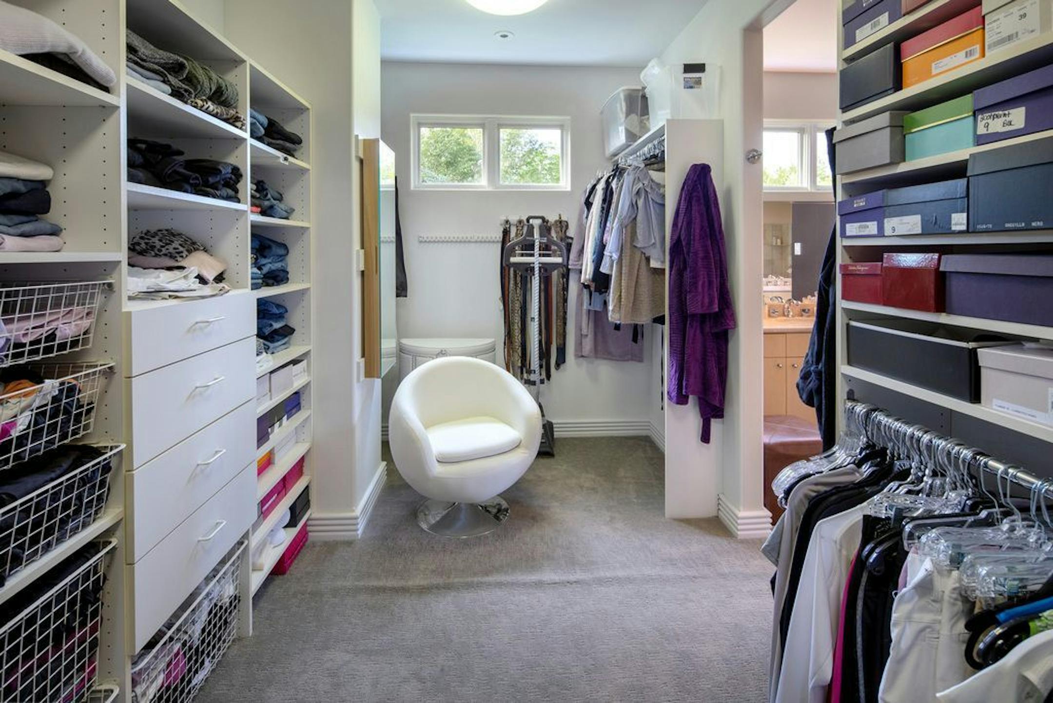 Walk-in closet in the master suite.