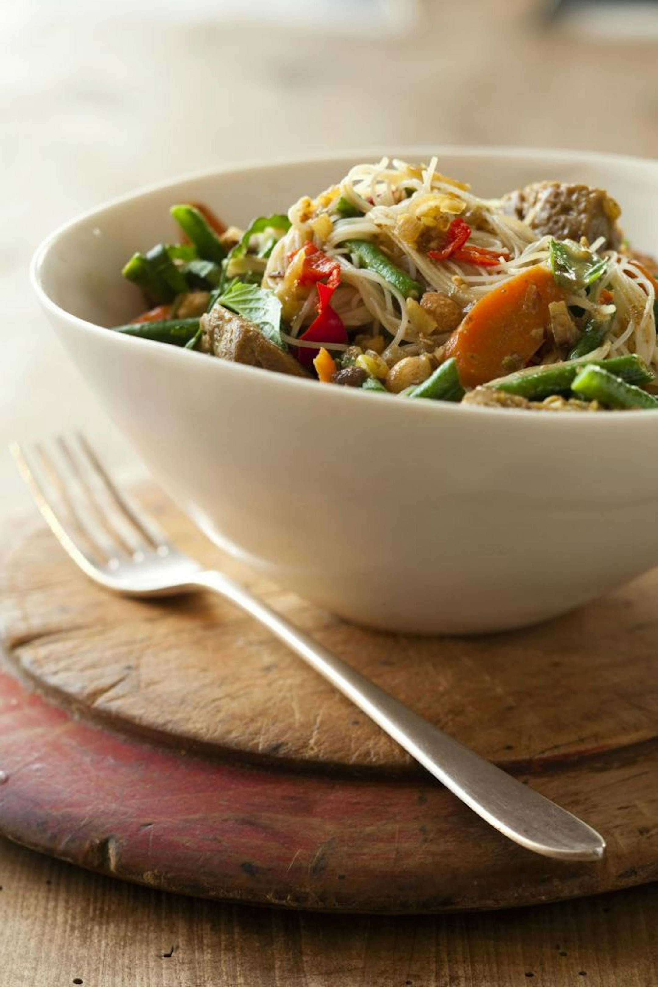 Indonesian Rice Noodles from "Big Vegan" by local cookbook author Robin Asbell.