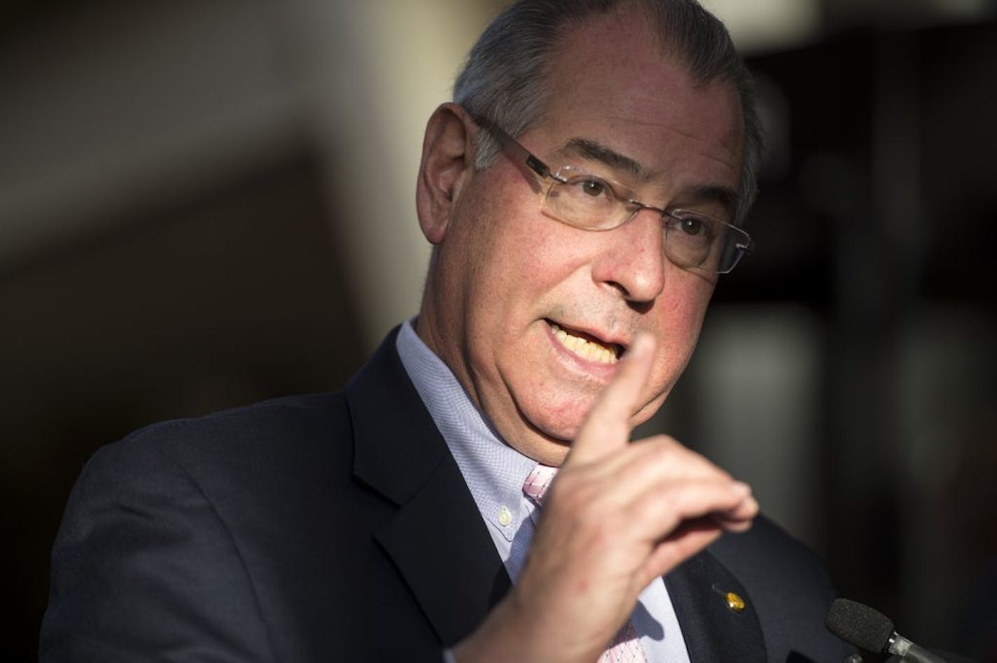 Hennepin County Attorney Mike Freeman discusses charges filed against an 18-year-old for assaulting the principal at Harrison Education Center during a press conference Wednesday afternoon at the Hennepin County Government center.