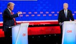 Former President Donald Trump and President Joe Biden participate in the debate hosted by CNN on Thursday in Atlanta.
