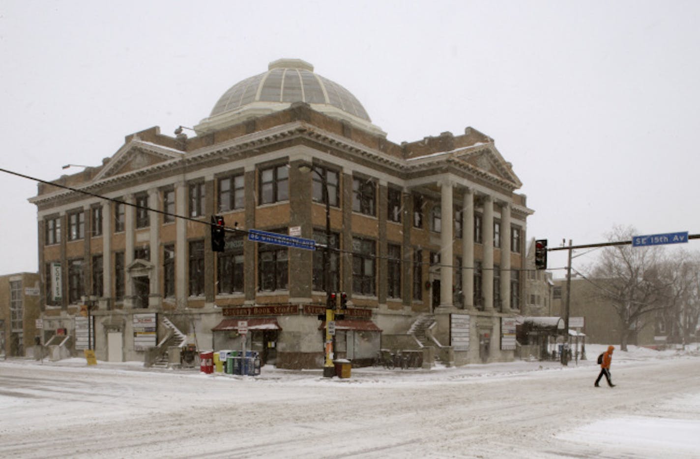 joelkoyama�jkoyama@startribune.com
dinky1225 [The Dinkydome in Dinkytown. Looking at the front entry on University Avenue and 15th Street South. The Dinkydome, a campus landmark, is about to change hands, and the owners have plans to redevelop it to a mix of apartments and retail. That could mean changes for some of its small stores and restaurants, some of which have occupied the building for several years. At the same time, the redevelopment could provide some badly-needed housing in a prime s