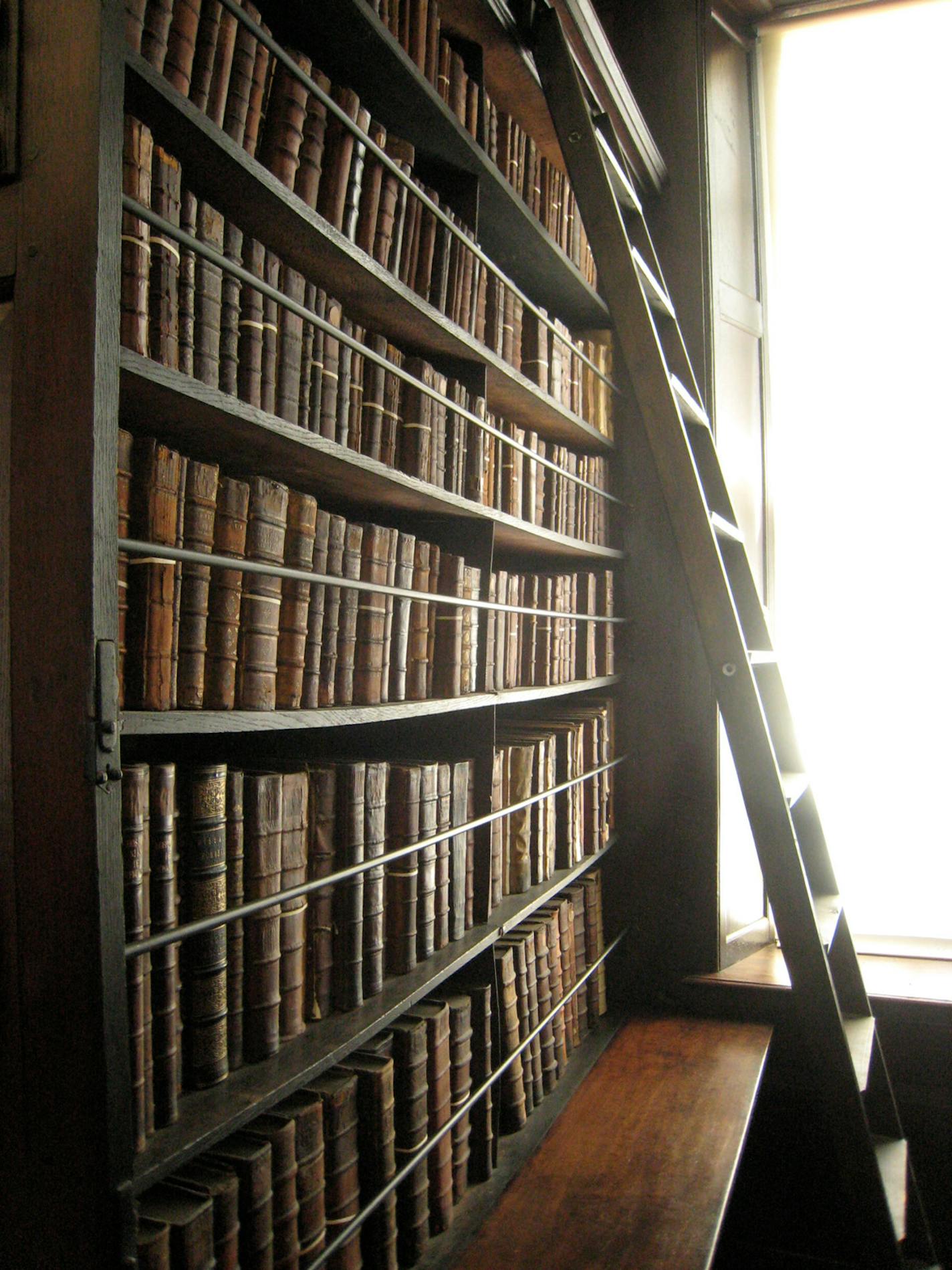 The ancient books in Marsh's Library are brittle and crumbling but are still used for scholarly research. Photo by Laurie Hertzel.