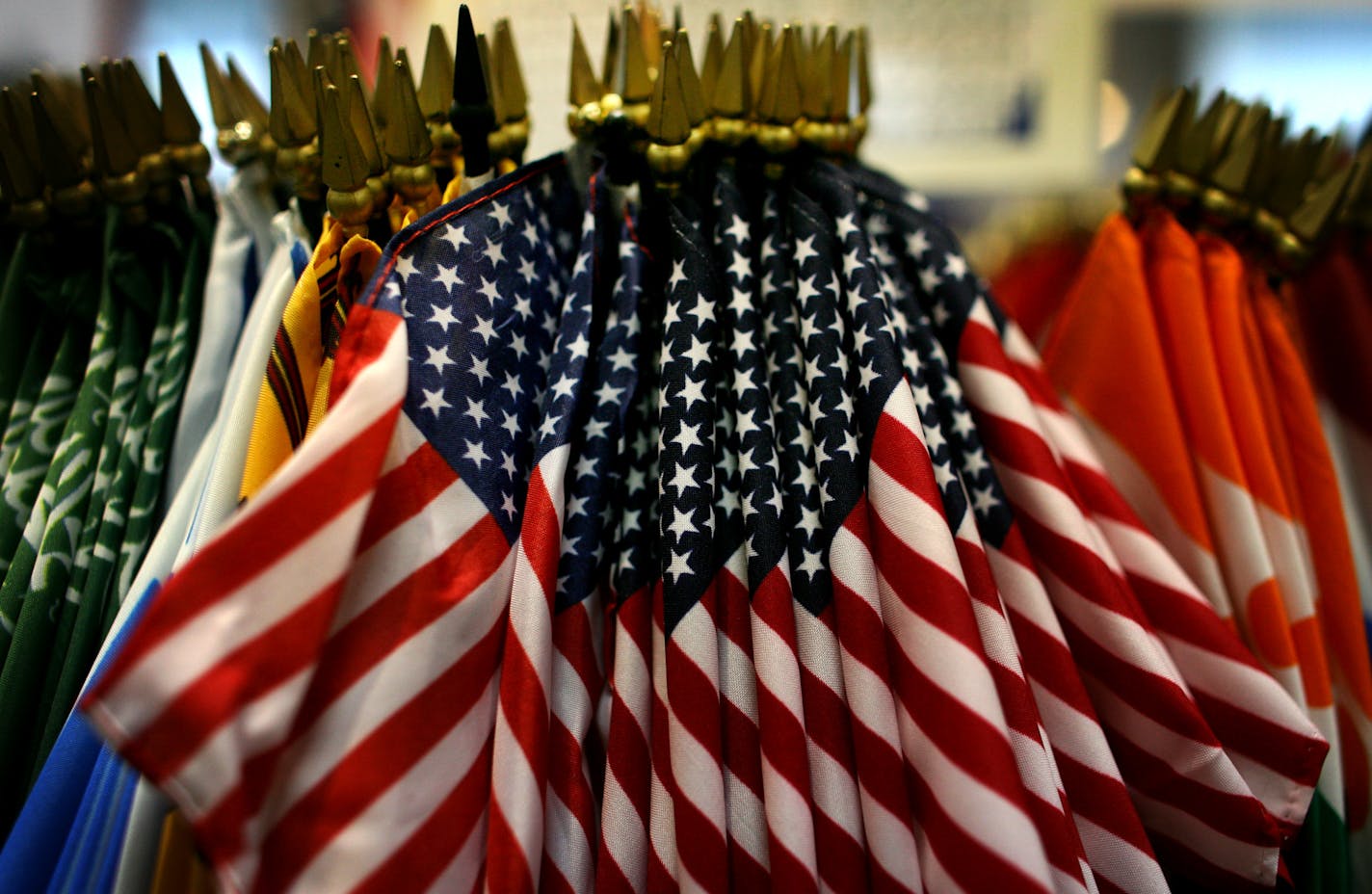 U.S. flags at Alamo Flags in Mall of America.