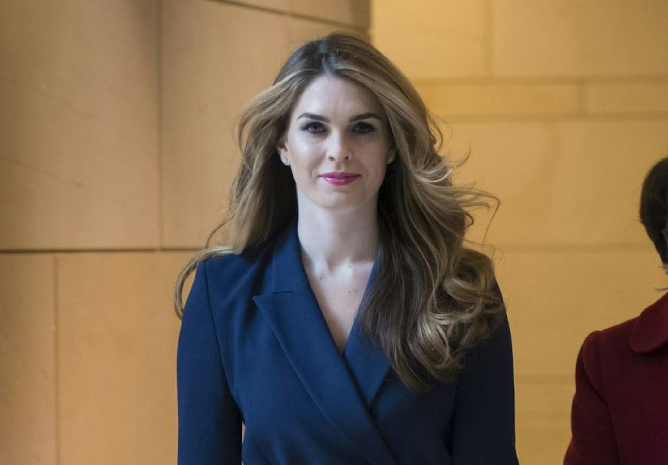 White House Communications Director Hope Hicks, one of President Trump's closest aides and advisers, arrives to meet behind closed doors with the House Intelligence Committee, at the Capitol in Washington, Tuesday, Feb. 27, 2018.