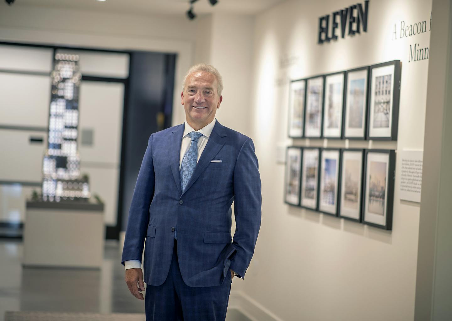 Luigi Bernardi, the silent developer behind the Eleven, a 40-story luxury condo tower along the Mississippi River, at the Eleven sales center, Friday, August 16, 2019 in downtown Minneapolis, MN. ] ELIZABETH FLORES &#x2022; liz.flores@startribune.com ORG XMIT: MIN1908211433210318