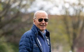 President Joe Biden walks to Marine One for departure from the South Lawn of the White House, Friday, April 5, 2024, in Washington. Biden is headed to