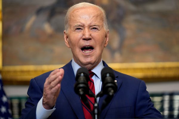 President Joe Biden delivers remarks about student protests over the war in Gaza, from the Roosevelt Room of the White House, Thursday, May 2, 2024, i