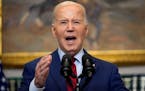 President Joe Biden delivers remarks about student protests over the war in Gaza, from the Roosevelt Room of the White House, Thursday, May 2, 2024, i