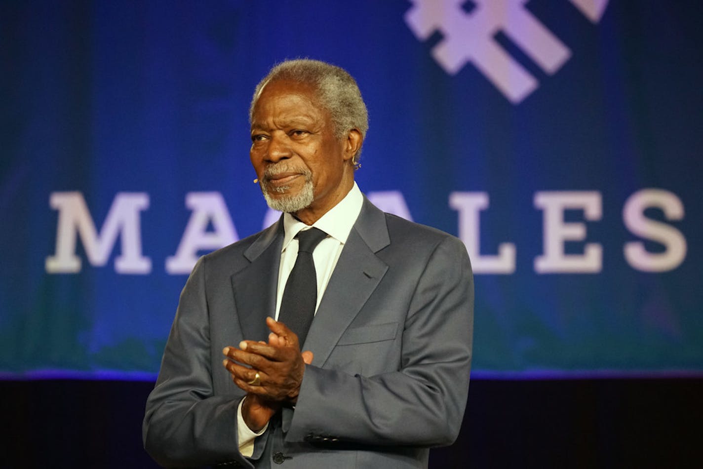 Kofi Annan returned to Macalester College in May for the dedication of the Kofi Annan Institute for Global Citizenship in St. Paul.