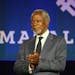 Kofi Annan returned to Macalester College in May for the dedication of the Kofi Annan Institute for Global Citizenship in St. Paul.