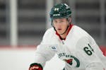 Charlie Stramel, now at Michigan State after a rough two seasons at Wisconsin, is hoping Wild development camp is the start of a bounce-back year.