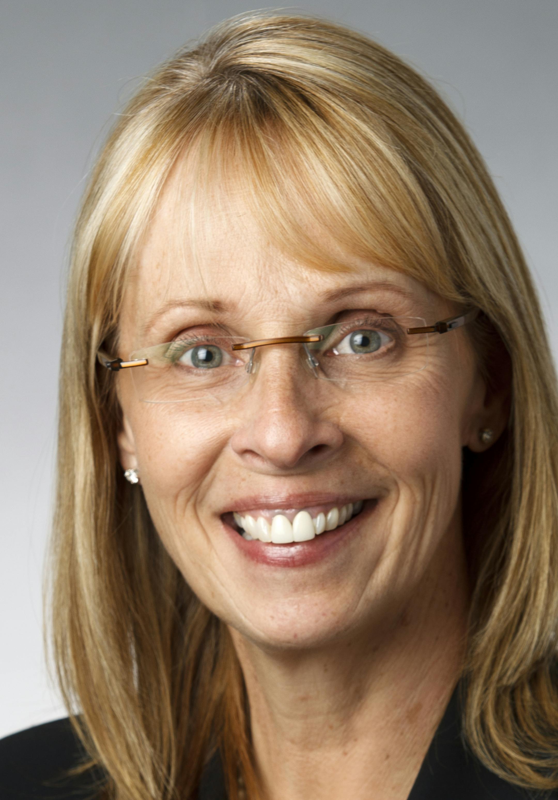Studio Portrait of Opus College of Business marketing professor Kim Sovell. Taken April 8, 2011.