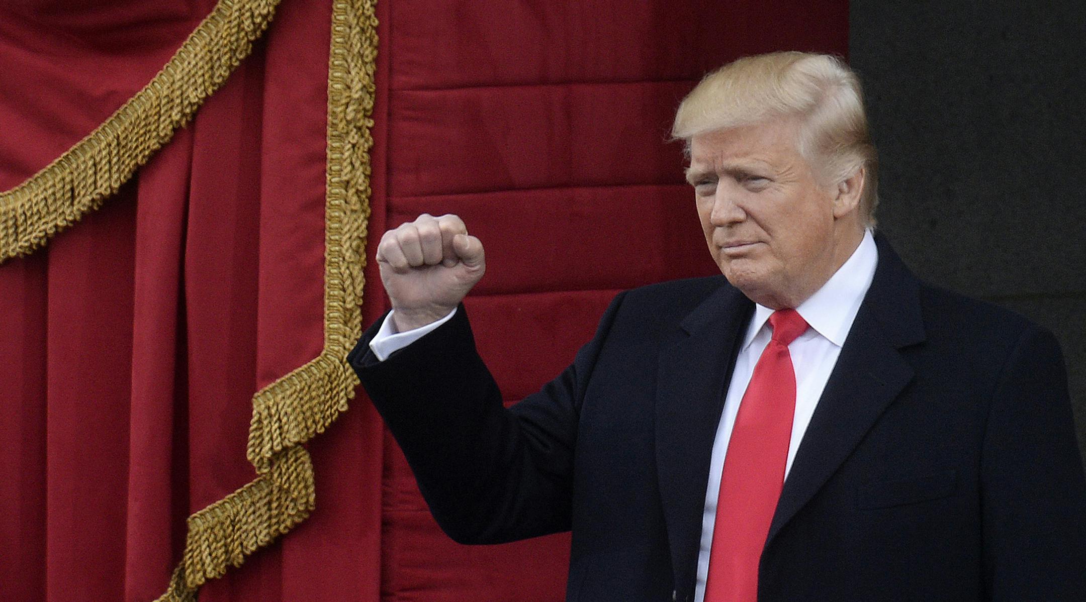 President Donald Trump waves during the 58th Presidential Inauguration on Jan. 20, 2017 in Washington, D.C. (Olivier Douliery/Abaca Press/TNS) ORG XMIT: 1196306 ORG XMIT: MIN1701201053162898