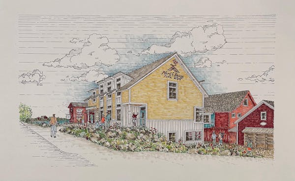 A rendering shows the new welcome center at the  North House Folk School in Grand Marais. The project will give the school the option of 100 more clas